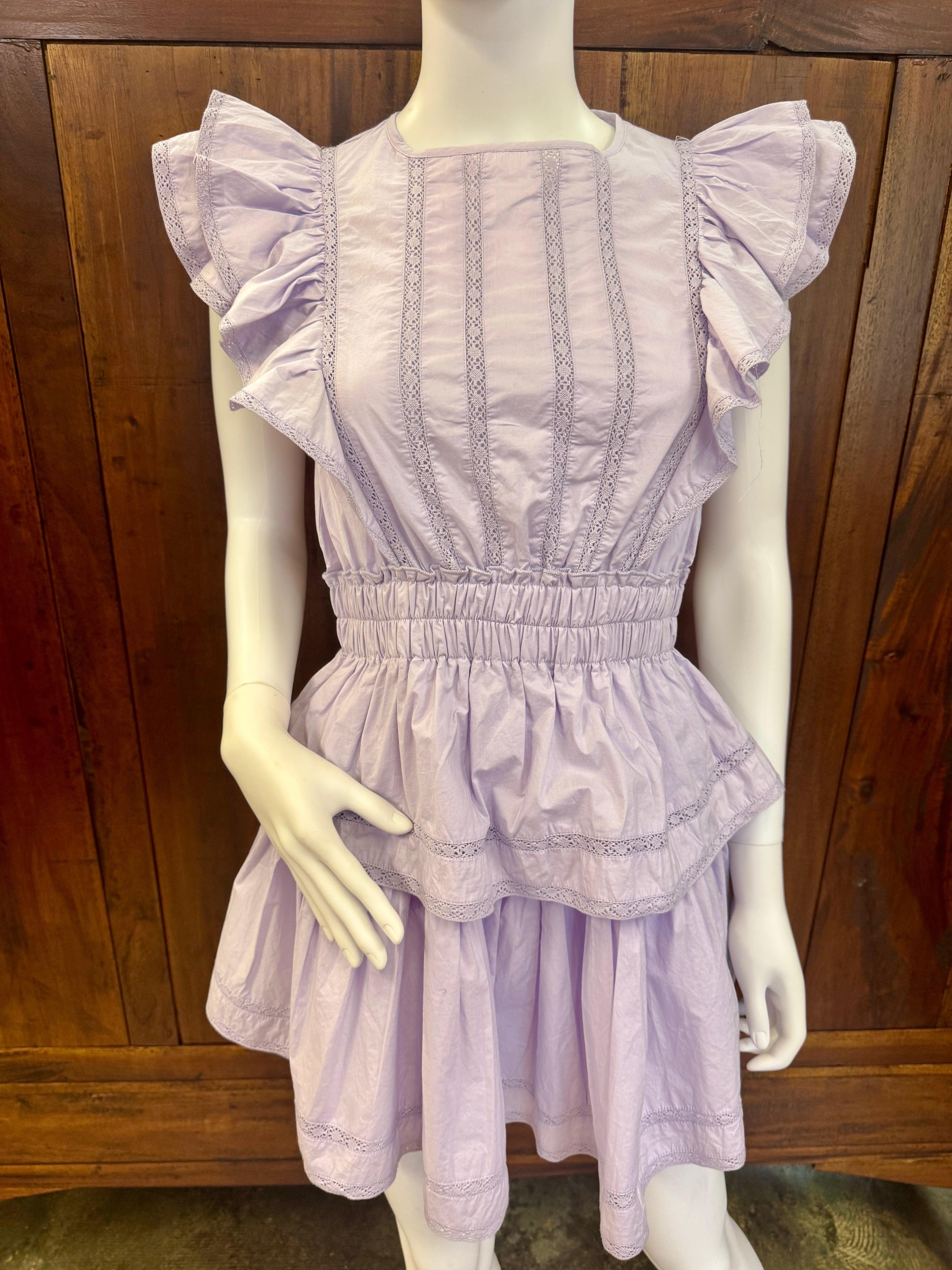 Lavender Ruffle Tiered Mini Dress