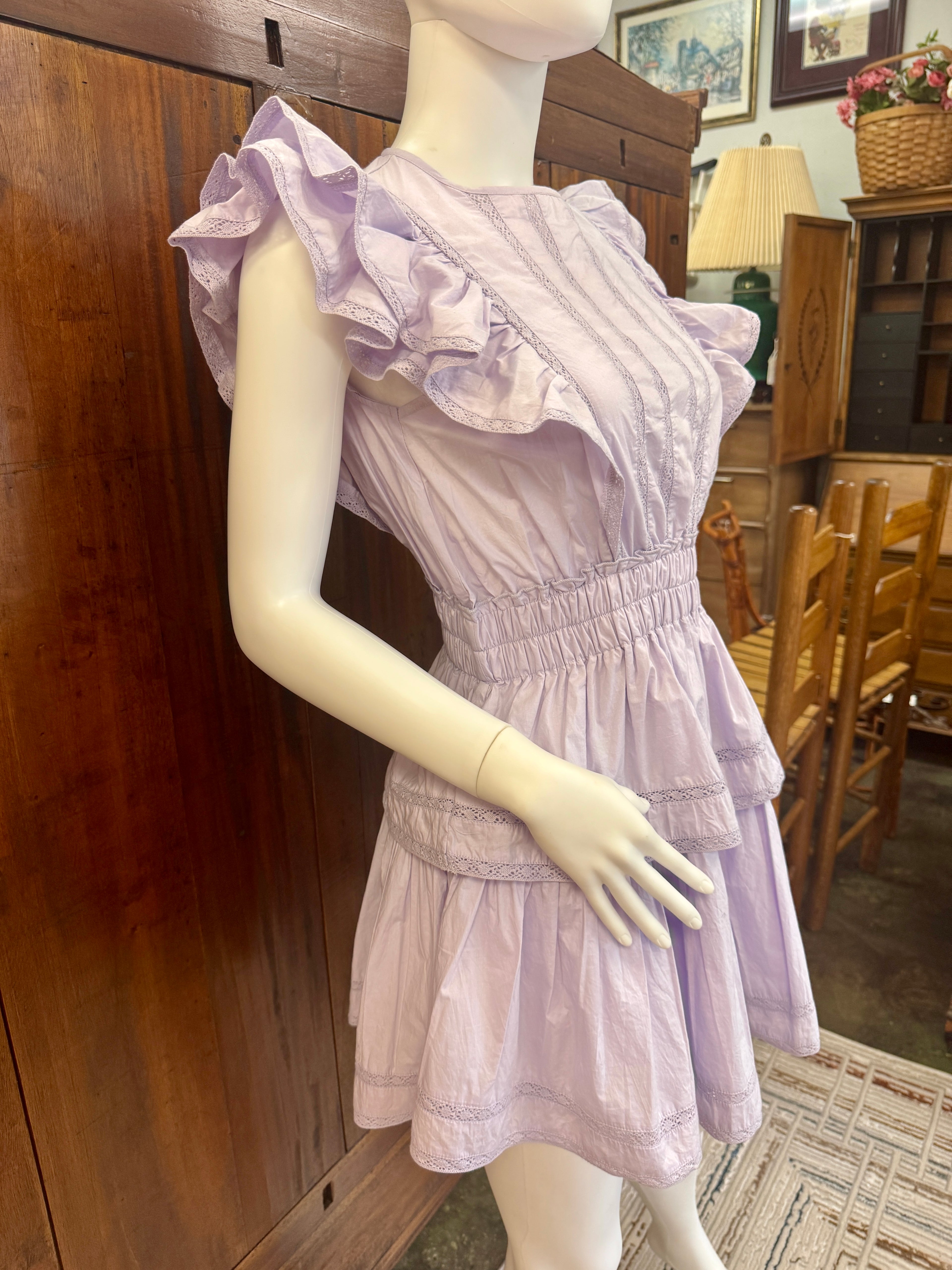Lavender Ruffle Tiered Mini Dress
