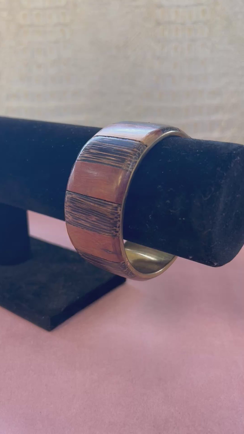 Mixed-Wood & Brass Bangle